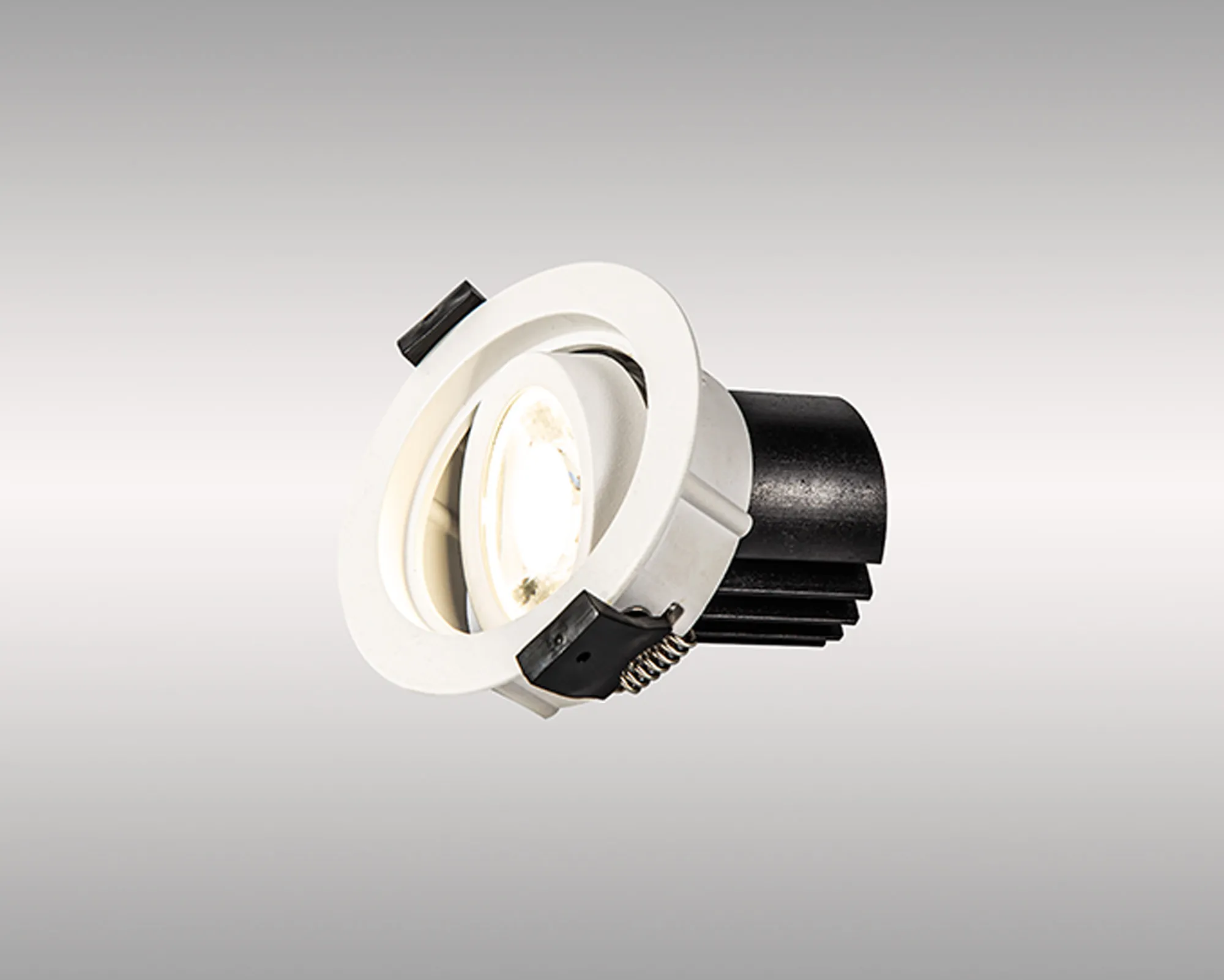 DM202326  Beppe A 9 Tridonic Powered 9W 3000K 840lm 24° CRI>90 LED Engine White Stepped Adjustable Recessed Spotlight, IP20